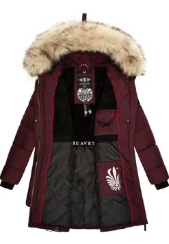 Marikoo Chaskaa - Cappotto Invernale - Dark Red Melange -Moda Cappotti Donna 2200c8aa53c04629890cafeb2483d529