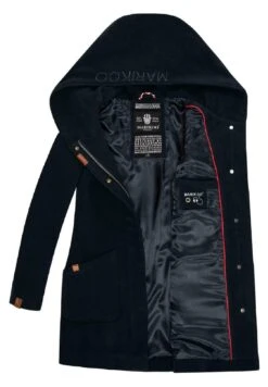 Marikoo Cappotto Corto - Dark Navy -Moda Cappotti Donna 99adb362d22e4e8c8287f1c4090b90a5